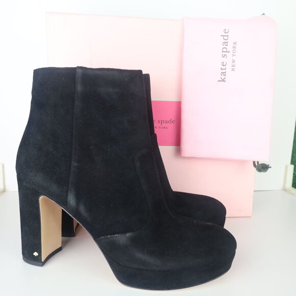 Kate Spade NY Barrett Suede Heel Boots Black 10 - Picture 16 of 16